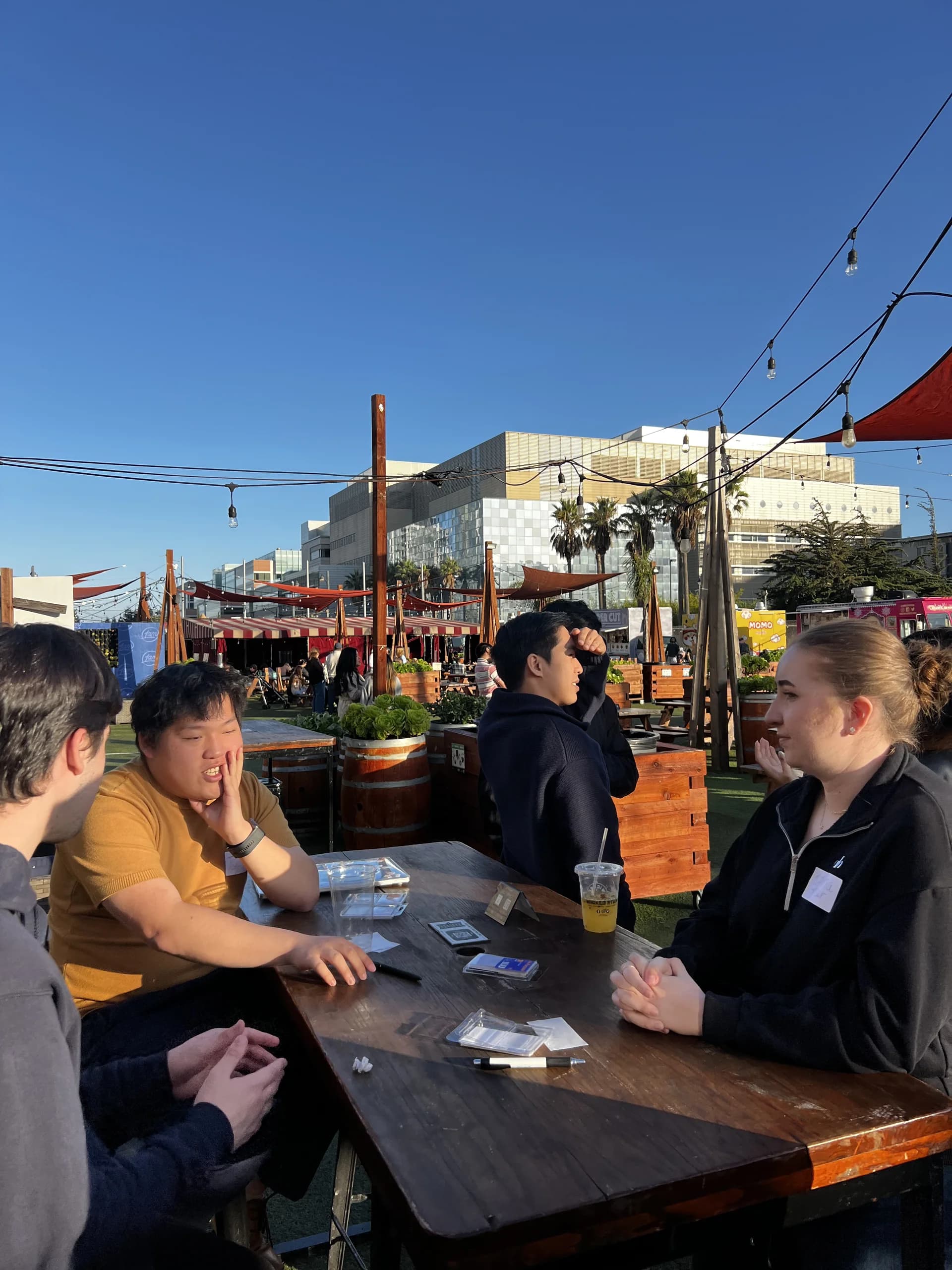 Community connections at Sunday Social - AI Valley community event